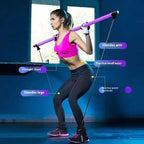 Portable Pilates training device with resistance bands