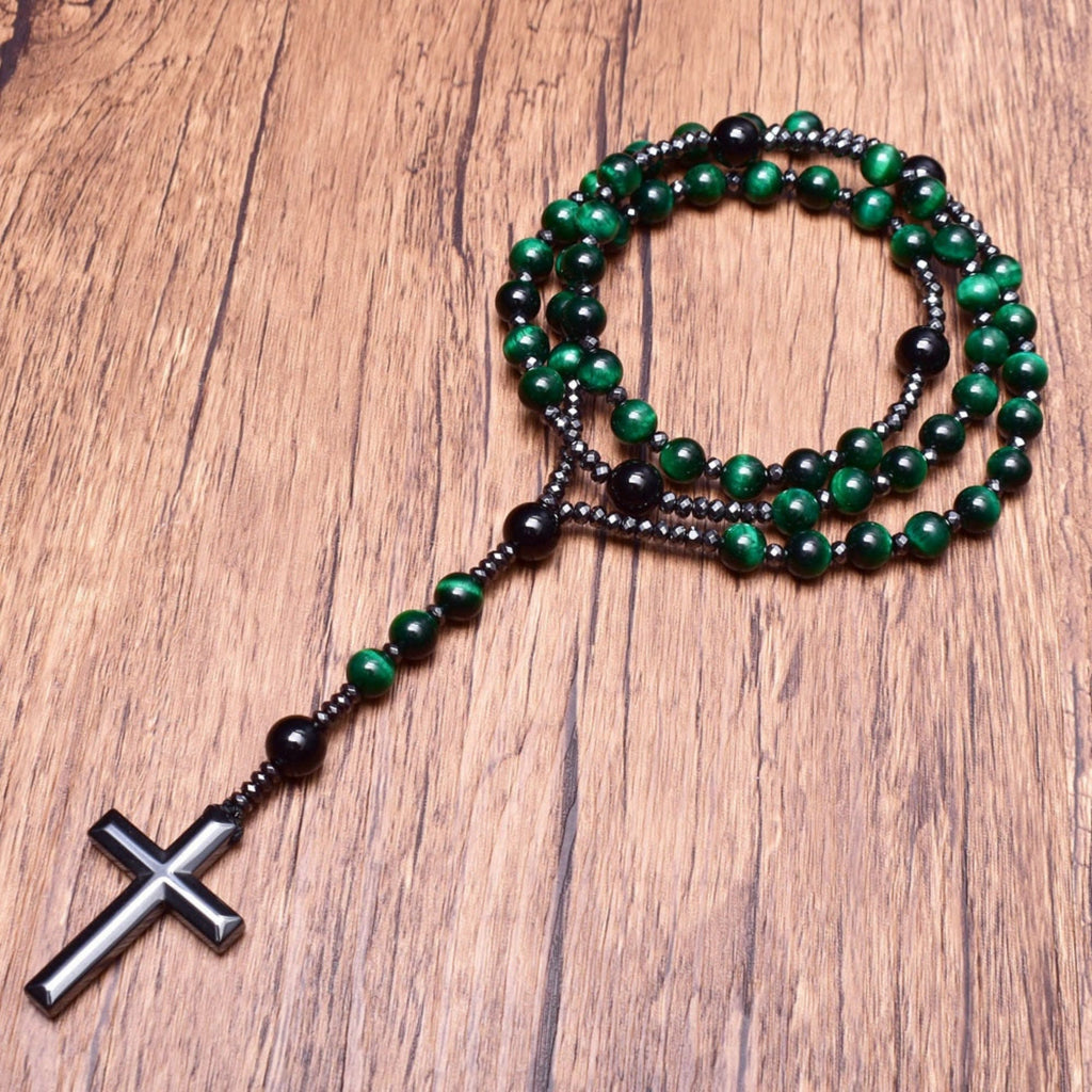 Orion Spiritual Necklace with Tiger Eye & Lapis Lazuli – Men's Rosary