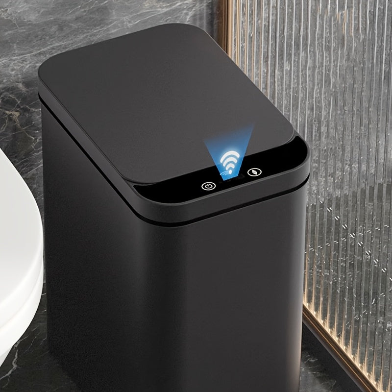 Set of 2 Smart Sensor Trash Cans – Touchless and Compact (Black)