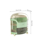 Luxury Transparent Makeup Organizer with Sliding Doors and Drawers