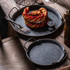 European Retro Wrought Metal Plate with Handles