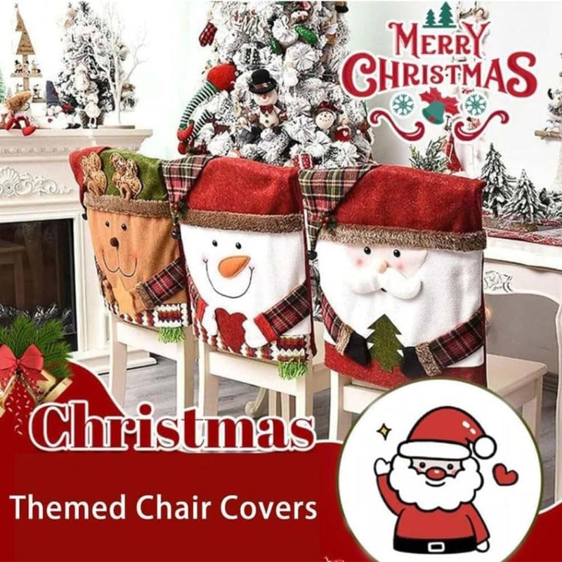 CheerCover Christmas Chair Covers with Santa Claus