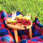 Wooden Outdoor Folding Picnic Table-With Glass Holder