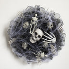 Halloween Wreath – Mesh Skull Garland for Door and Wall Decoration