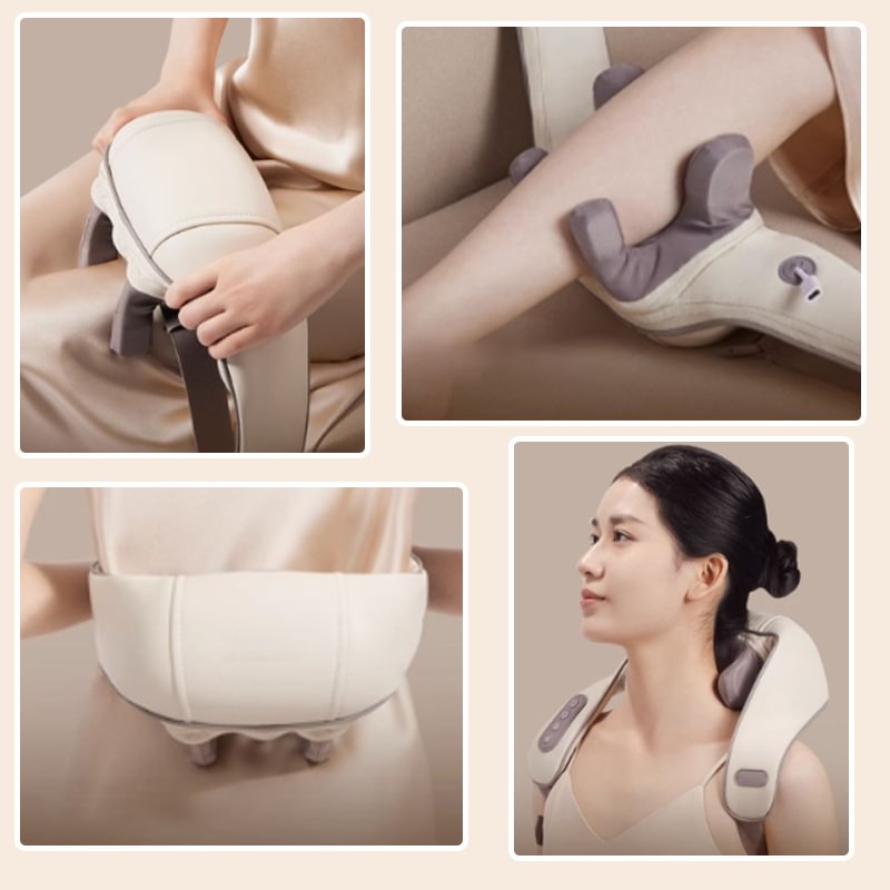 Massage devices for neck and shoulder with heat