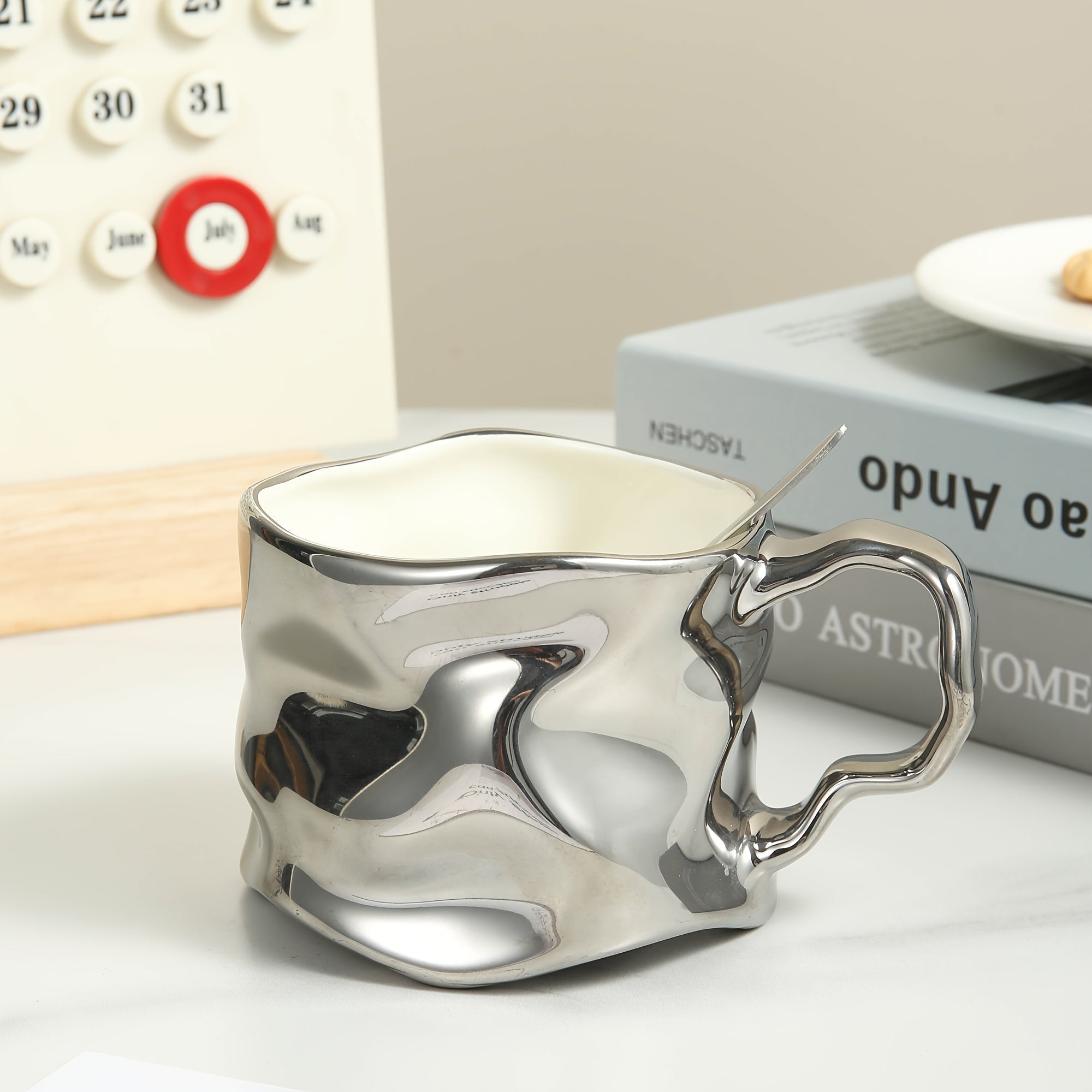 CreArt Mug – Handmade Ceramic Coffee Mug with Unique Crinkled Design