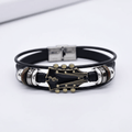 Leather Bracelet with Guitar-Inspired Design