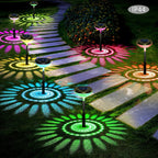 Solar Garden Lamp with Color Change – LED Garden Lighting for Outdoor Use with Flower Pattern