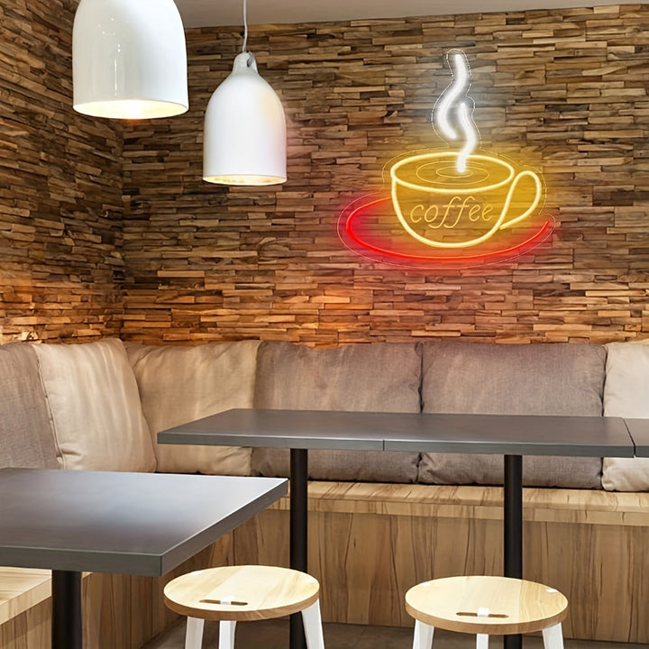 LED Neon Coffee Mug Wall Light