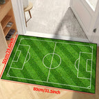 Football Field Pattern Carpet - non-slip washable lounge mats for living room, bedroom, garden or gaming room
