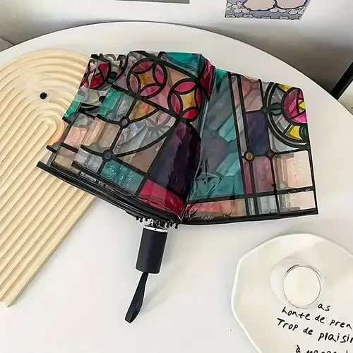 Stained Glass Art Umbrella — Automatic Wind PRedection and Rain PRedection