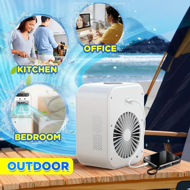 Portable 3-In-1 Cooling Fan with 2-Speed Mist