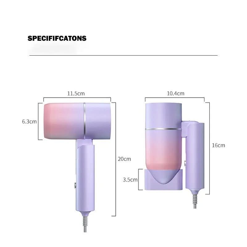 Foldable hairdryer with ion technology for shiny hair