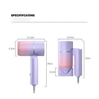 Foldable hairdryer with ion technology for shiny hair
