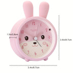 Children's Alarm Clock with Night Light – Quiet, Rabbit Pattern & Compact Design