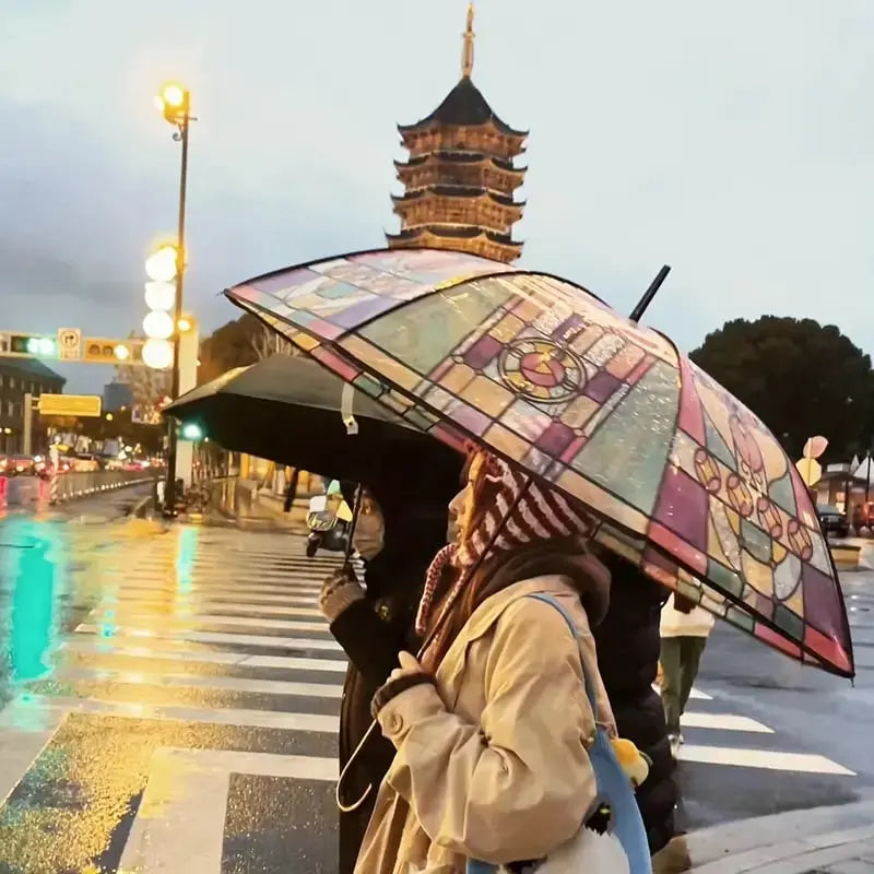 Stained Glass Art Umbrella — Automatic Wind PRedection and Rain PRedection