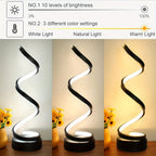 Modern Spiral Table Lamp – Creative LED Desk Lamp with Gentle Warm Light, Perfect for Bedroom, Living Room, and Study Decor