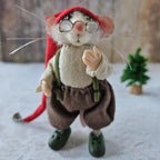 Handmade felt mouse | Christmas decoration & gift idea | Needle felted from wool & fabric | Sustainable