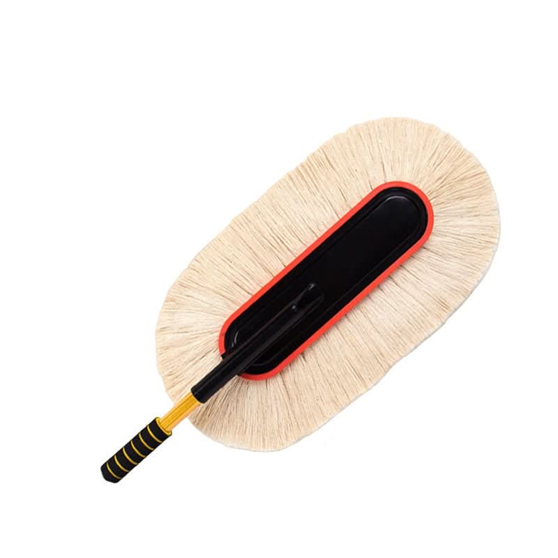 Telescopic car dusting brush with soft cotton thread
