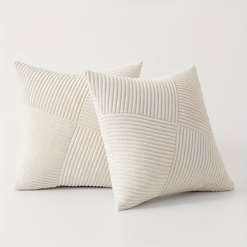 NordLiv Pillowcase Set | Boho Style | Soft Cord | 2 pieces, 45×45 cm, 50x50cm