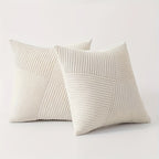 NordLiv Pillowcase Set | Boho Style | Soft Cord | 2 pieces, 45×45 cm, 50x50cm