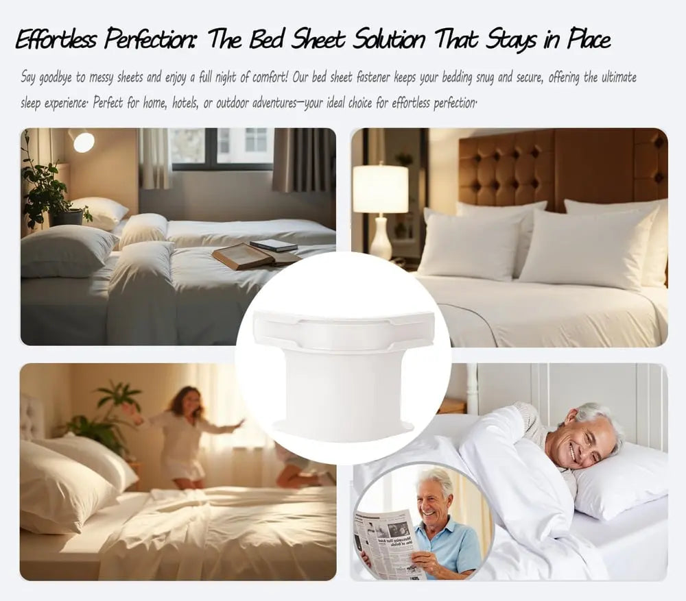 4-piece bed sheet holder set – secure hold for all mattress sizes