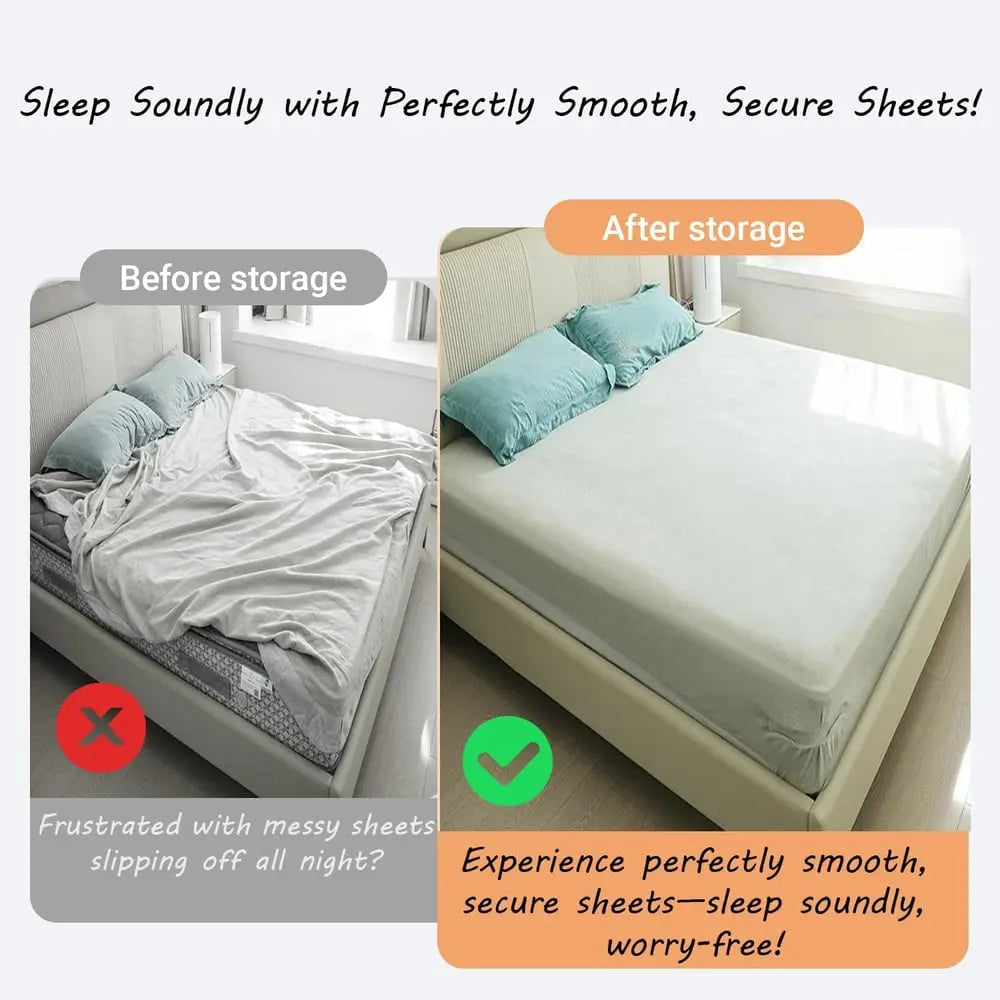 4-piece bed sheet holder set – secure hold for all mattress sizes