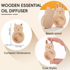 4-piece set wooden fragrance dispensers – cat & rabbit