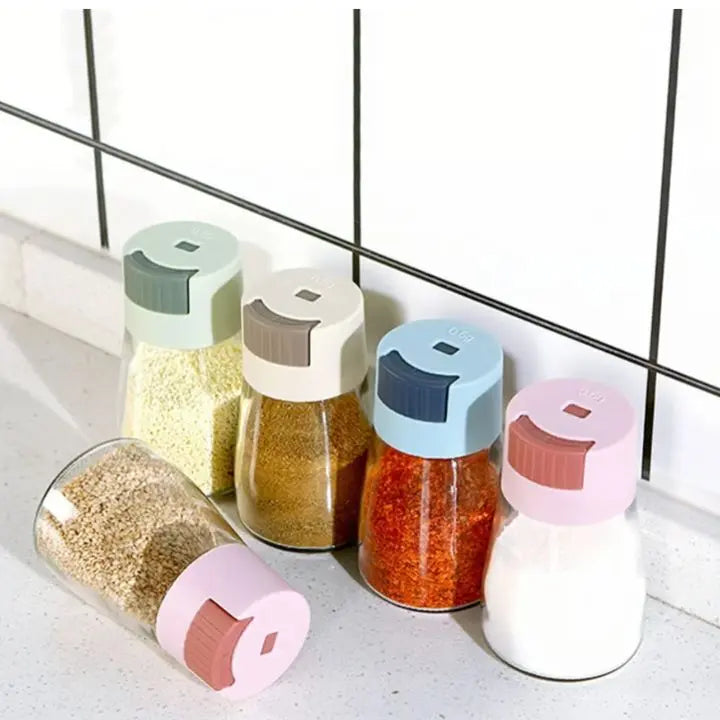 4-piece set of adjustable glass spice containers – for stylish seasoning