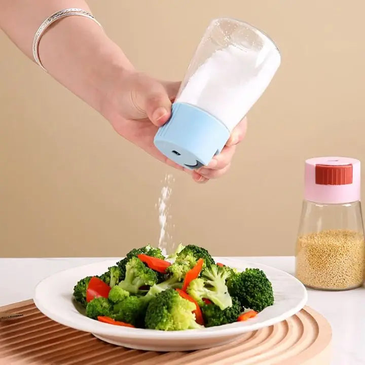 4-piece set of adjustable glass spice containers – for stylish seasoning
