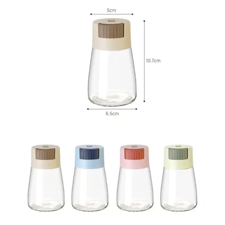 4-piece set of adjustable glass spice containers – for stylish seasoning