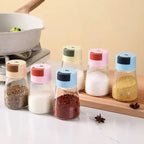 4-piece set of adjustable glass spice containers – for stylish seasoning
