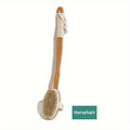 Back Boar Bristles Cleaning Sponge for the Shower - Long Wooden Handle Bath Sponge Brush, Soft Natural Bristles for Back Cleaning