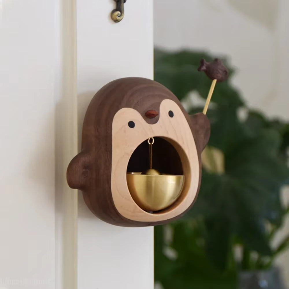 Wooden Penguin Cute Doorbell