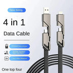 4-in-1 Multi-device Charging Cable — Fast Charging with Anti-tangle Design