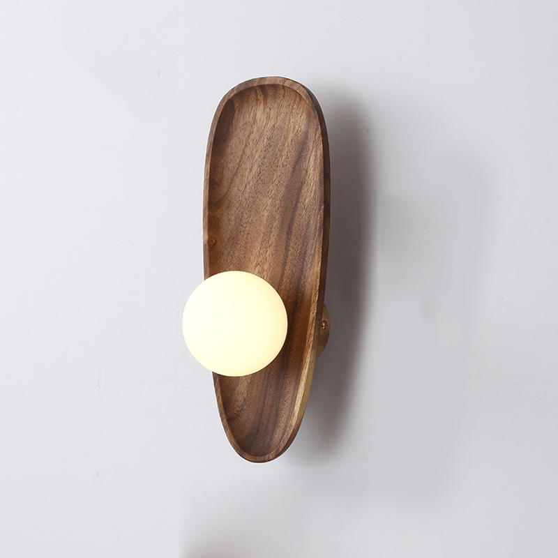 Wooden wall lamp, natural light