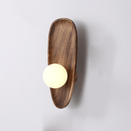 Wooden wall lamp, natural light