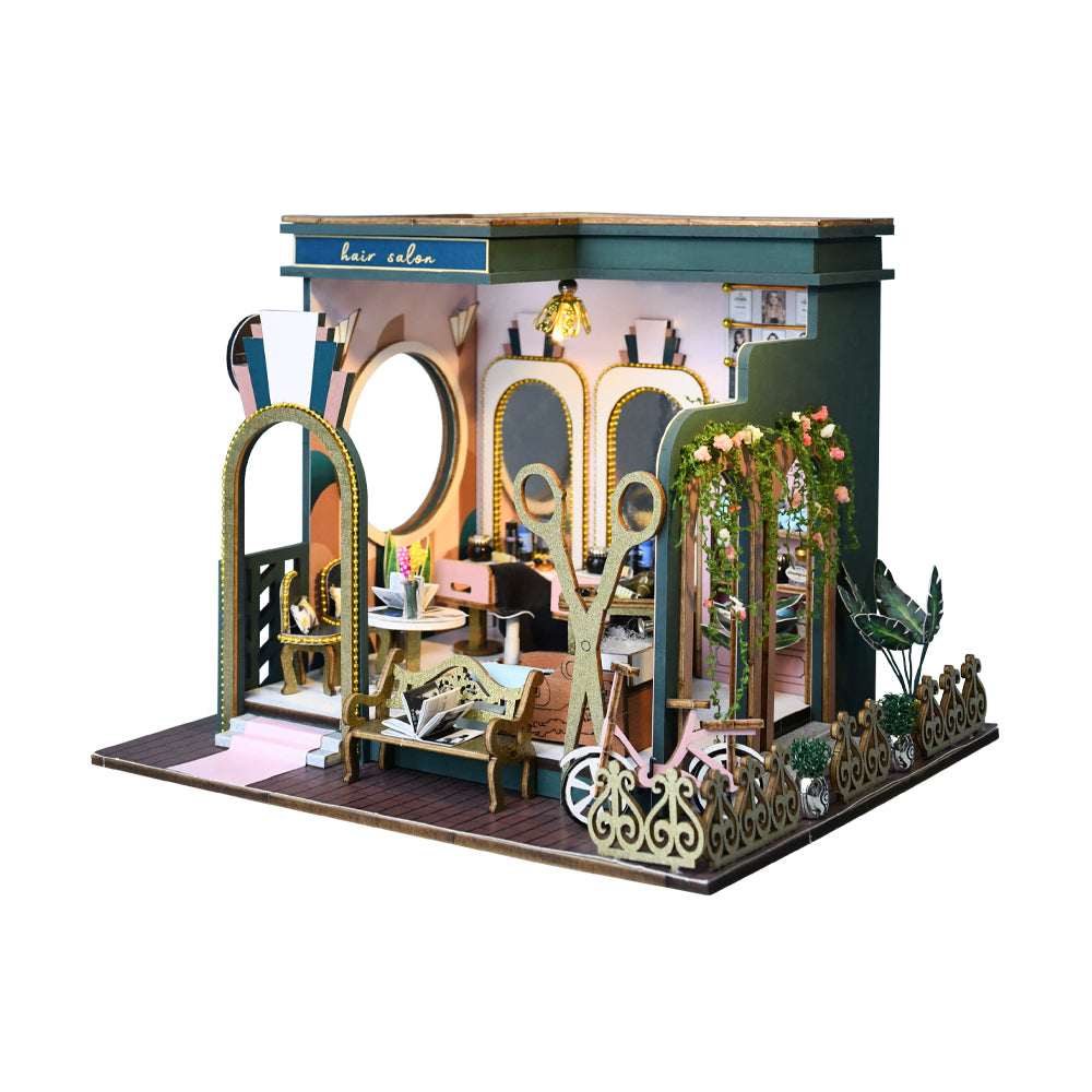 Hair Saloon Mini House Kit l DIY Miniature Kit