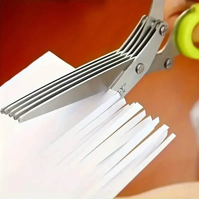 5-Blade Stainless Steel Herb Scissors Set - Versatile Kitchen Scissors