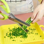5-Blade Stainless Steel Herb Scissors Set - Versatile Kitchen Scissors