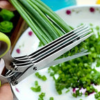 5-Blade Stainless Steel Herb Scissors Set - Versatile Kitchen Scissors