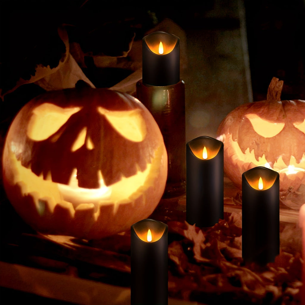 MystiFlame - 5-Piece LED Candle Set with Black Finish