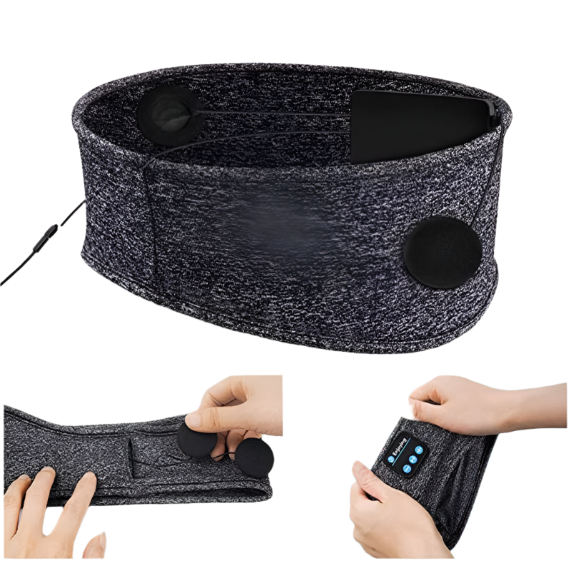 SnoozeMelody - Soundproof Bluetooth Sleep Mask for Peaceful Nights