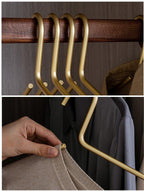 5 pieces of hangers made of solid matte gold/silver │ Seamless wardrobe organizer made of metal