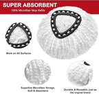 5-piece replacement set for spin mop – includes 3 microfiber mop cloths + 2 brushes for thorough cleaning!