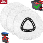 5-piece replacement set for spin mop – includes 3 microfiber mop cloths + 2 brushes for thorough cleaning!