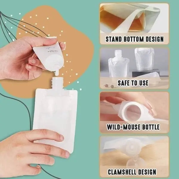 5-piece travel set for lotions – Lightweight & Leak-proof