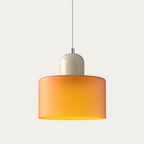 Glass light in subtle colors of the kitchen
