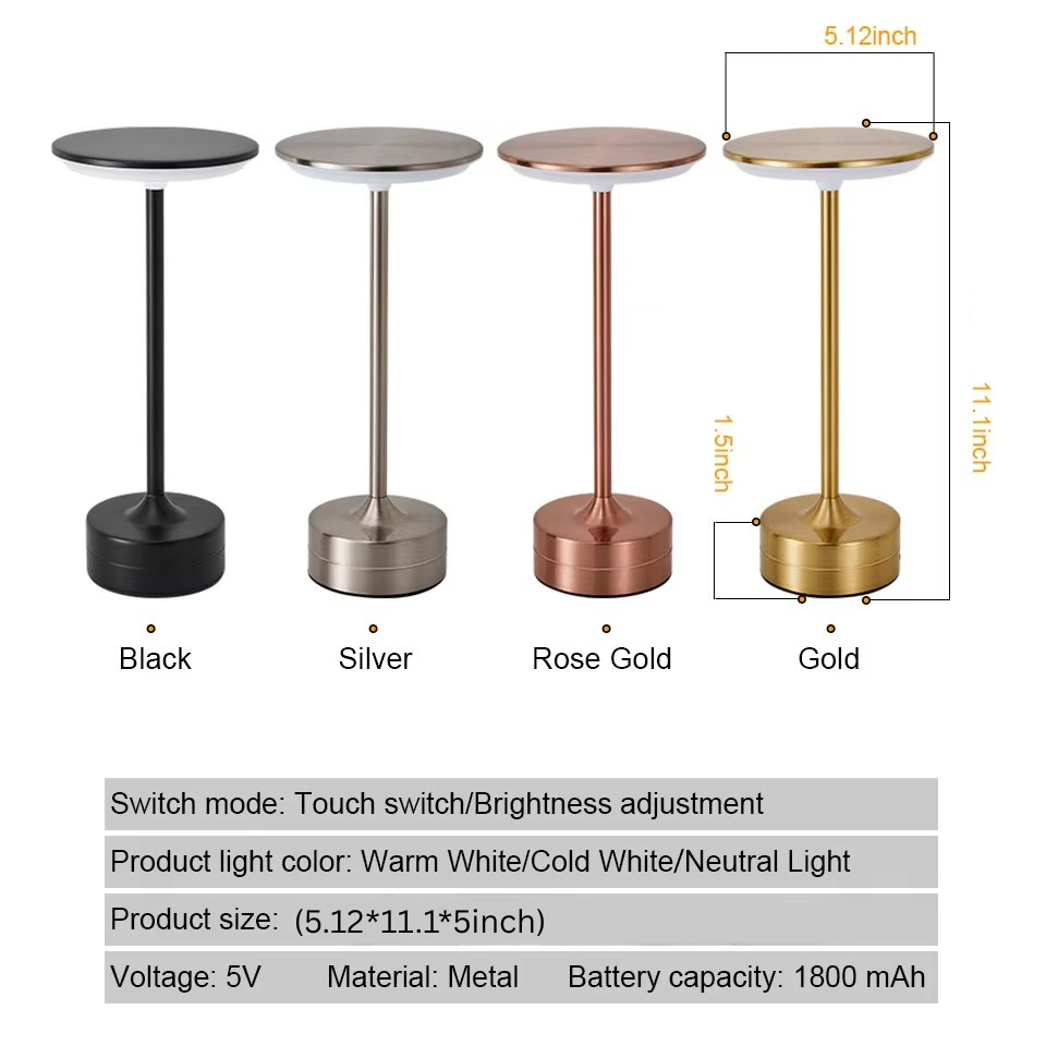 USB Rechargeable LED Touch Sensor Table Lamp