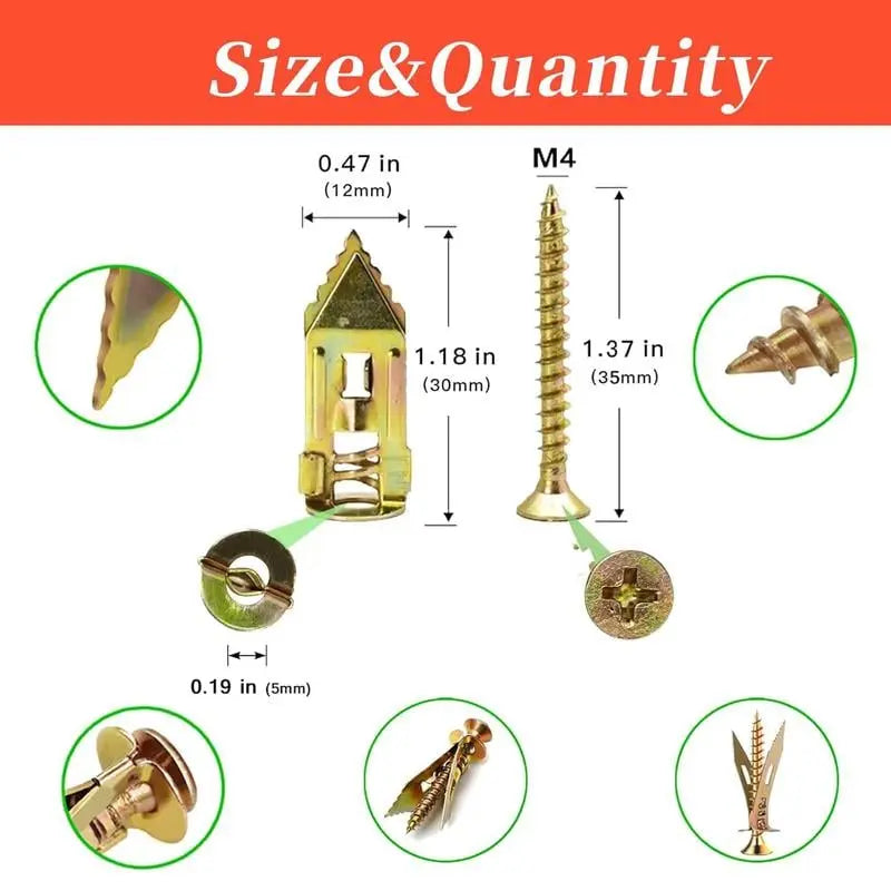 50 pieces of dowels with screws – self-tapping for drywall
